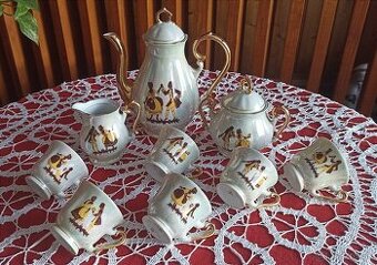 Kávová súprava - pozlatená