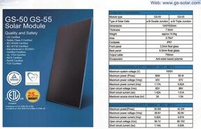 Fotovoltaicke penely GS Solar 55 AKCIA 5€/ks