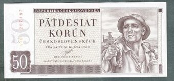 Staré bankovky 50 kčs 1950 pěkný stav