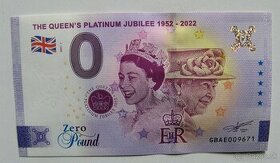 Královna Alžběta 0 Pound souvenir bankovka, Platinum jubilee