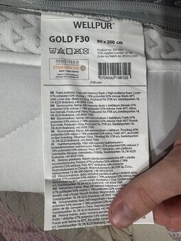 Wellpur GOLD F30 200x90cm