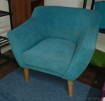 Predám tyrkysové retro kreslo