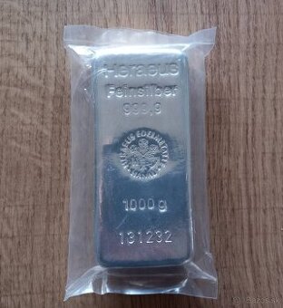 Investičné striebro Heraeus  1000 g