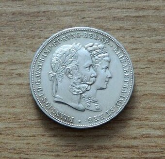 Predám 2 zlatník/florin 1879 str.svadba František Jozef I.