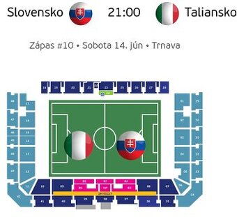 Vstupenky ME 21 Slovensko - Taliansko