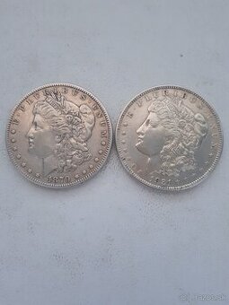 Strieborne dolare a mince USA.