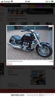 Triumph rocket 3 2006 2300cm 5500 iba watsap alebo mail