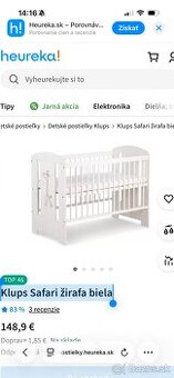 Klups SAFARI ŽIRAFA 120x60 biela