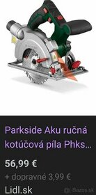 Parkside nová kotúčová píla Aku x20 PHKSA 20-Li B3