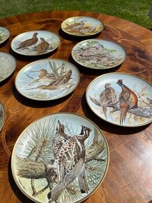 Zberateľské taniere s motívom vtákov