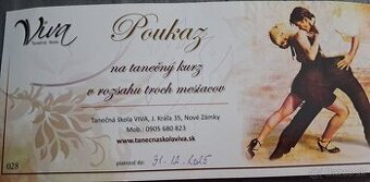 Predám darčekový poukaz do Viva tanečnej školy - Nové Zámky