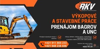 Prenájom bagrov značky CAT / prenájom UNC značky GEHL