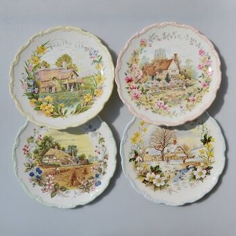 predané Nádherná sada - 4 porcelánové taniere