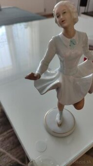 Porcelánová soška art deco Krasokorčuliarka Schaubach Kunst - 1