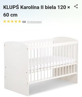 Detská postieľka s kolotočom a matrac