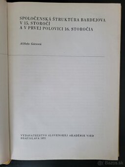 Spoločenská štruktúra Bardejova v 15. storočí...
