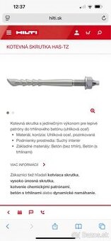 Kotviaca skrutka do betonu