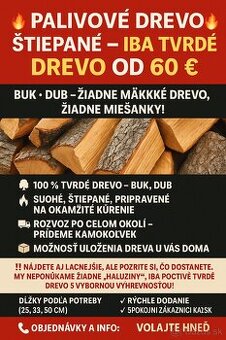 Palivové drevo Štiepane