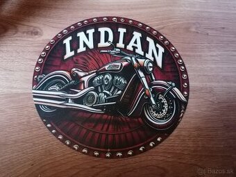 Plechová guľatá tabuľa Indian