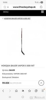 Ľahká a kvalitná carbonova hokejka Bauer Vapor x 800