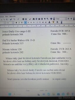 Iveco Daily, DAF, Nissan brzdové kotouče Ferodo