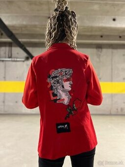 Dámske upcyklované sako – rukávy z mikiny