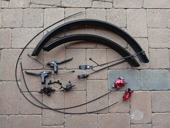 Brzdy (hydraulické a mechanické) + blatníky na bicykel