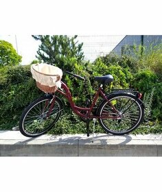 Retro bicykel vínovy + košík