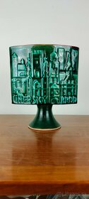 Dizajnová RETRO váza, Royal Dux, zbronzové sošky hudobníkov