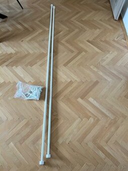 Kombin tyče na závesy, biela, 120-210 cm
