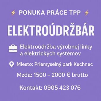 Elektrikár / Elektroúdržbár na TPP