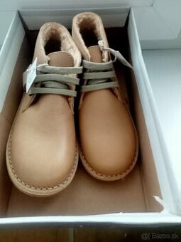 Detské zimné kožené topánky