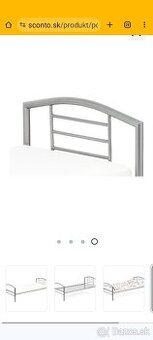 Kovová posteľ 90x200 (lesk sivá)