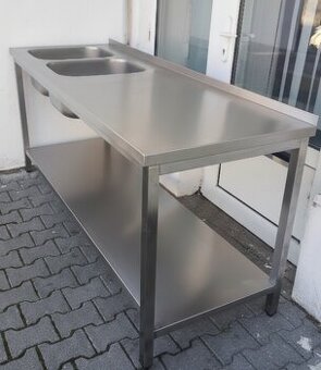 Drez s pracovnou doskou, kuchynský nábytok, nerez