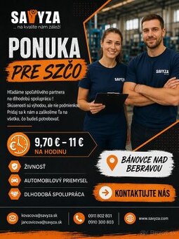 Projekt pre SZČO 9,70€ – 11€ na hodinu