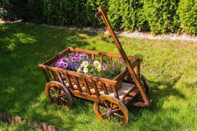 Drevený vozík - Krásne ručne robené dverené vozíky