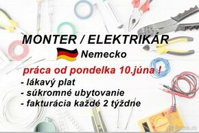 Montér/pomocný elektrikár  v zahraničí (Nemecko)