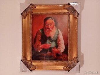 Olejomalba na plátně - zdobený rám 310x260mm - 002