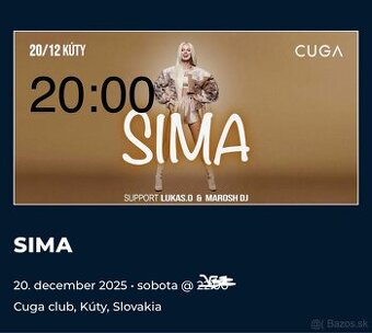 Sima Kúty 20:00 2lístky