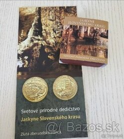 Zlata zberatelska minca 100€ Jaskyne Slovenskeho krasu 2017