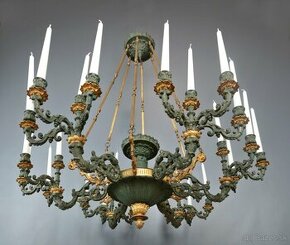 Palácový francouzský empírový lustr 24 svíček - 1