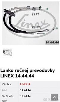 Lanko ručnej prevodovky/brzdy LINEX 14.44.44 NOVÉ