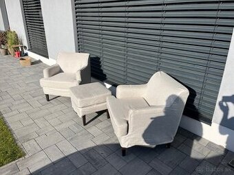 Set dvoch kresiel IKEA Rocksjon s taburetkou