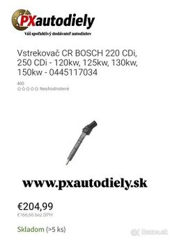 Repasované vstrekovače CR BOSCH 220CDi, 250CDi-120,130kw