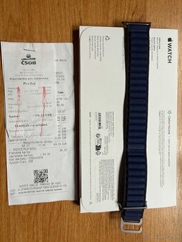 Apple Watch 49mm Navy Alpine Loop - Medium, Natural Titanium