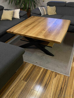 Konferenčný stolík na mieru 120 cm x 120cm- kovová podnož