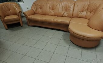 Kožená rohová sedacia súprava - ako NOVÁ, BEZ POŠKODENIA