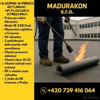 Svářeč bitumenu - Německo | od 18€/hod | ubytování hrazeno