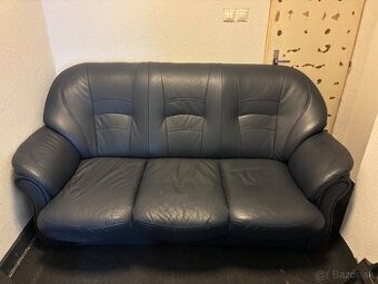 Kožený gauč modrý