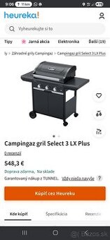 Predam cisto novy plynovy gril Campingass